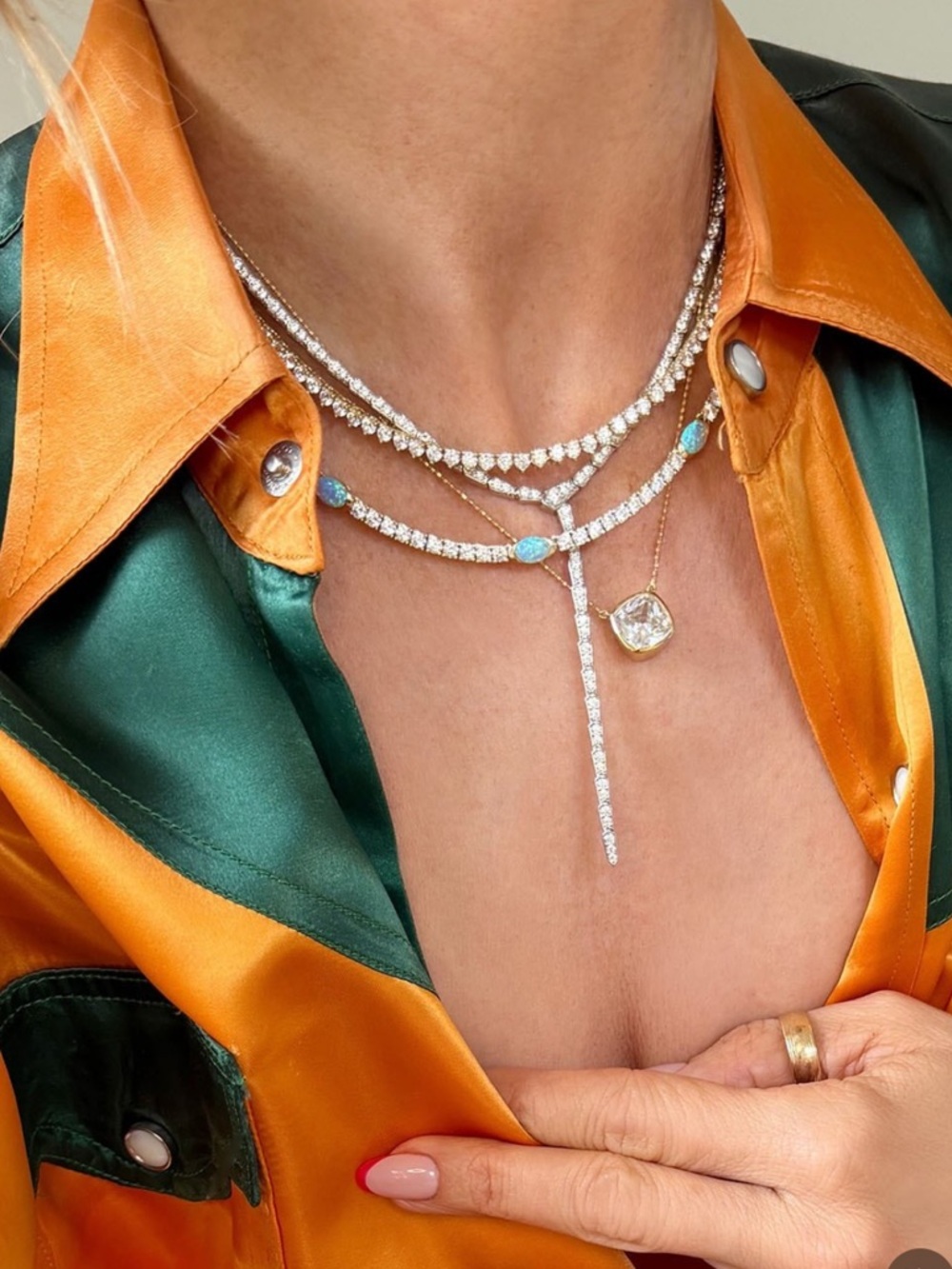 NWT Melinda Maria Gold/Opal “The Maven Necklace” - Picture 5 of 9